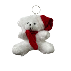 Yılbaşı Temalı Ayıcıklı Anahtarlık Beyaz